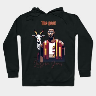 Lebron James goat pixel art Hoodie